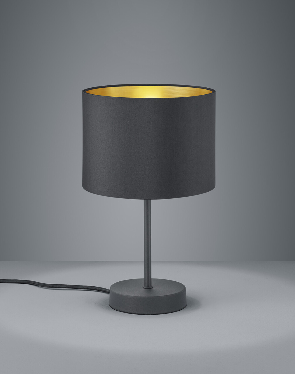Lampa de masa Hostel, TRIO, 20x33 cm, 40W, 1x E27, metal/textil, negru mat/auriu - imagine 3